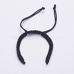Braided Nylon Cord for DIY Bracelet Making, Black, 3-7/8 inch~4-3/8 inch(100~110mm), 5x2mm(X-AJEW-M001-24A)