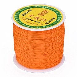 Braided Nylon Thread, Chinese Knotting Cord Beading Cord for Beading Jewelry Making, Dark Orange, 0.8mm, about 100yards/roll(NWIR-R006-0.8mm-172)