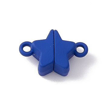 Star Alloy Magnetic Clasps, for Pendants Necklaces Making, Blue, 11x16x6mm, Hole: 1.5mm