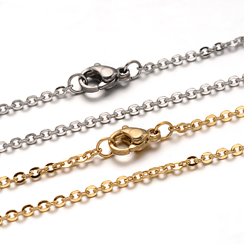 304 Stainless Steel Cable Chain Necklace, with Lobster Claw Clasps, Mixed Color, 19.48 inch(49.5cm), 2mm