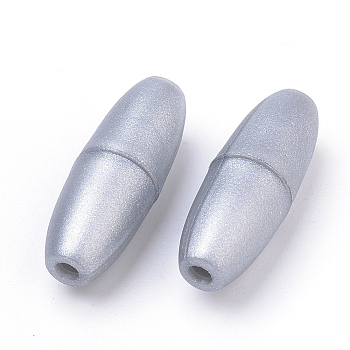 Plastic Breakaway Clasps, For Rubber Silicone Teething Necklaces, Silver, 24x9mm, Hole: 2.5mm