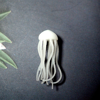 Sealife Model, UV Resin Filler, Epoxy Resin Jewelry Making, Jellyfish, White, 2.5x1cm