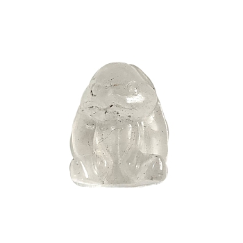 Resin Rabbit Display Decoration, with Natural Quartz Crystal Chips inside Statues for Home Office Decorations, 30x20x30mm
