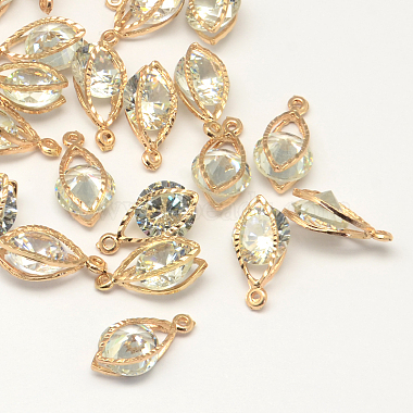 Light Gold Horse Eye Cubic Zirconia Charms