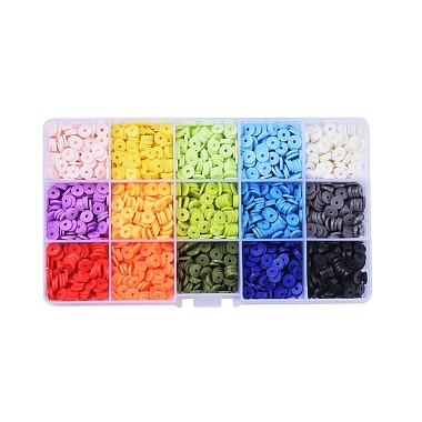 15 colores cuentas de arcilla polimérica hechas a mano(CLAY-X0011-02B)-2