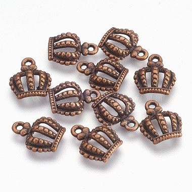 Red Copper Crown Alloy Charms