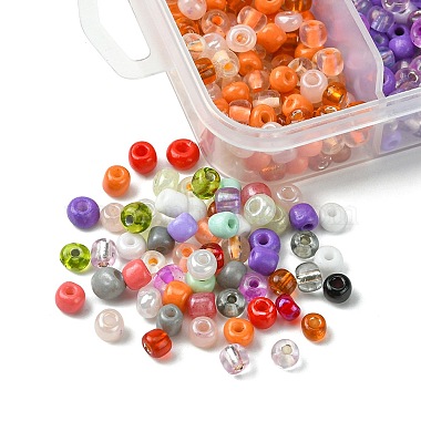 90G 5 Style Opaque & Transparent Inside Colours Glass Seed Beads(SEED-FS0001-15B)-3