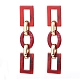 Acrylic & CCB Plastic Link Chain Dangle Stud Earrings(EJEW-JE04470)-2