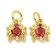 Rack Plating Brass Micro Pave Cubic Zirconia Spider Charms(ZIRC-I065-02A)-1