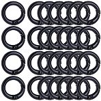 30Pcs Zinc Alloy Spring Gate Rings, Round Ring, Black, 20x3.5mm, 7 Gauge, Inner Diameter: 13mm(FIND-SP0001-40)