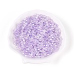 Transparent Spray Painted Glass Beads, Cone, AB Color Plated, Faceted,, Lilac, 4~4.5x3.5mm, Hole: 1.4~1.6mm, about 15380pcs/1000g(EGLA-N018-4mm-02)