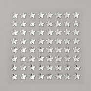 Star Transparent Acrylic Rhinestone Stickers, Crystal Gems Stickers for DIY Nail Art, Car, Mobile Phone Decoration, Crystal, 75x75x2mm, Sticker: 6x6mm, 64pcs/sheet(STIC-TAC0001-002A)