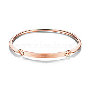 SHEGRACE Brass Bangle, with Your Smile Make Me Happy, Rose Gold, 2-3/8 inchx1-7/8 inch(60x48mm)(JB440A)