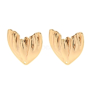 Rack Plating Brass Stud Earring Findings, with Hole, Fishtail, Real 18K Gold Plated, 15.5x15.5mm, Hole: 0.9mm, Pin: 0.8mm(KK-M261-43G)