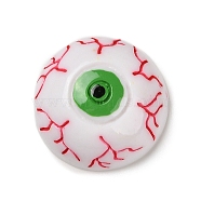 Bloodshot Eye Halloween Opaque Resin Decoden Cabochons, Halloween Jewelry Craft, Green, 24x11.5mm(RESI-R446-02O)