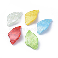 Cellulose Acetate(Resin) Pendants, Leaf, Mixed Color, 23~24x13x4~4.5mm, Hole: 1.2mm(KY-S157-41-M)