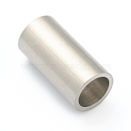 304 Stainless Steel Magnetic Clasps with Glue-in Ends, Column, Stainless Steel Color, Hole: 4mm, 16mm(STAS-B017-01B-P)