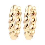 Brass Hoop Earrings, Twist Ring, Light Gold, 16x18x3mm(EJEW-I289-51A-KCG)