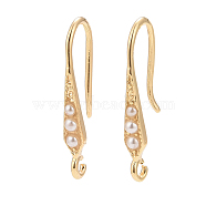 Rack Plating Brass Earring Hooks, with Acrylic & Vertical Loop, Cadmium Free & Lead Free & Nickle Free, Light Gold, 21.5x3mm, Hole: 1.2mm, Pin: 0.8mm(EJEW-I265-14KCG)