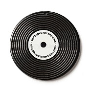 Acrylic Pendants, Vinyl Record, Black, 47.5x2.5mm, Hole: 1.6mm(X-OACR-E037-03A)