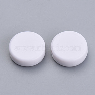 Opaque Acrylic Beads, Flat Round, White, 15x4mm, Hole: 1.5mm, about 760pcs/500g(SACR-S300-12B-01)
