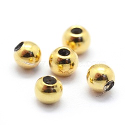 925 Sterling Silver Bead Spacers, with Rubber Inside, Round, Golden, 6mm, Hole: 1.2mm(STER-I016-106D-G)