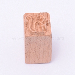 Wooden Stamps, Rectangle, Animal Pattern, 50x20x20mm(DIY-WH0189-61E)