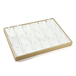 18 Grids Imitation Leather Jewelry Pendant Trays, Rectangle Desktop Organizer Case with No Cover, for Pendant, White, 35x24x3cm, 75x53mm inner diameter(CON-G023-04B)