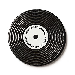 Acrylic Pendants, Vinyl Record, Black, 47.5x2.5mm, Hole: 1.6mm(X-OACR-E037-03A)