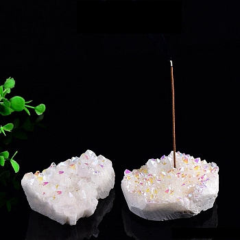 Natural Quartz Crystal Incense Burners, Nuggets Incense Holders, Home Office Teahouse Zen Buddhist Supplies, 30~50mm