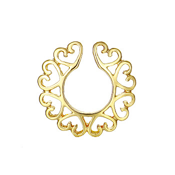 Alloy Heart Clip On Nipple Rings, Golden, 11mm