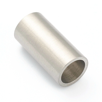 304 Stainless Steel Magnetic Clasps with Glue-in Ends, Column, Stainless Steel Color, Hole: 4mm, 16mm