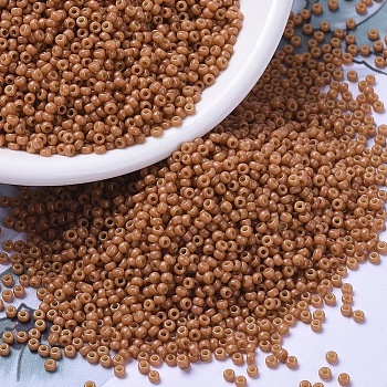 MIYUKI Round Rocailles Beads, Japanese Seed Beads, (RR4457) Duracoat Dyed Opaque Cedar, 11/0, 2x1.3mm, Hole: 0.8mm, about 5500pcs/50g
