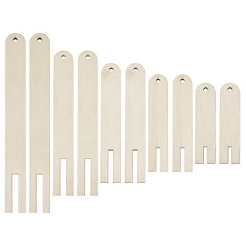 2 Sets Arch Plywood Candle Wick Holders, Centering Devices for Candle Making, Cornsilk, 100~290x25x4.5mm, Hole: 5mm, 5pcs/set