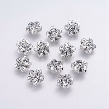 CCB Plastic Beads, Flower, Antique Silver, 15x15.5x8mm, Hole: 2mm