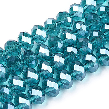 Steel Blue Rondelle Glass Beads