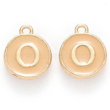 Golden Wheat Flat Round Alloy+Enamel Charms