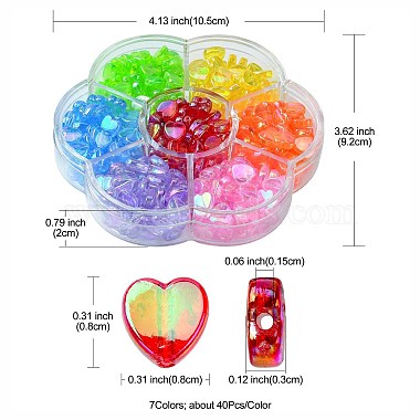 280Pcs 7 Colors Eco-Friendly Transparent Acrylic Beads(TACR-CJ0001-58)-2
