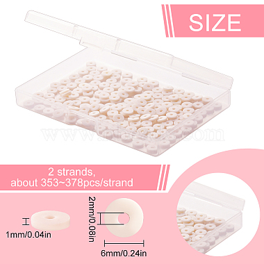 2 Strands Flat Round Eco-Friendly Handmade Polymer Clay Beads(CLAY-SC0001-54B)-2