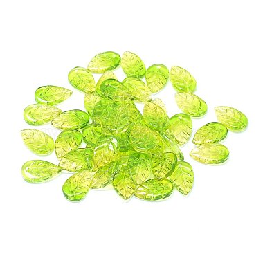 Green Yellow Leaf Glass Pendants