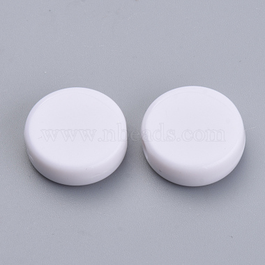 15mm White Flat Round Acrylic Beads