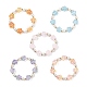 Ensemble de bracelets extensibles en perles de verre et perles d'imitation 5pcs 5 couleurs(BJEW-JB08943)-1