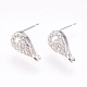 Brass Micro Pave Cubic Zirconia Stud Earring Findings(KK-F753-04P-RS)-1