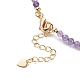 Cubic Zirconia Teardrop Pendant Necklace with Natural Amethyst Beaded Chains(NJEW-JN04121-02)-7