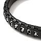 Black Leather & 304 Stainless Steel Rope Braided Cord Bracelet Magnetic Clasp for Men Women(BJEW-C021-12)-4