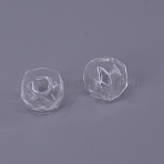 Handmade Blown Glass Bottles, for DIY Clear Glass Bottle/Wind Chime Making, Round, Faceted, Clear, 15.5x15x15mm, Hole: 4.5mm(GLAA-WH0015-67)