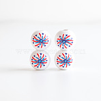 Wood Beads, Round, Colorful, 16mm, Hole: 4mm(WOOD-CJC0010-04)