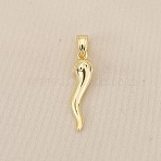 Brass Pendants, Cadmium Free & Nickel Free & Lead Free, Chili, Real 18K Gold Plated, 22x5.5x5mm, Hole: 4.5x2.5mm(KK-V016-04G)