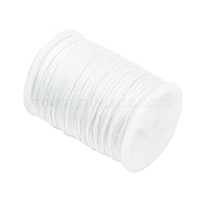 Nylon Thread Cord, DIY Braided Ball Jewelry Making Cord, White, 0.8mm, about 10m/roll(10.93yards/roll)(NWIR-NS018-0.8mm-001)