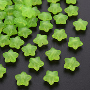 Transparent Acrylic Beads, Imitation Jelly, Star, Lime, 10x10.5x6mm, Hole: 1.6mm, about 1690pcs/500g(MACR-S373-26E-05)